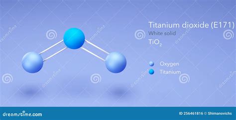 Titanium Dioxide, Molecule. Structural Chemical Formula, Molecule Model Cartoon Vector ...