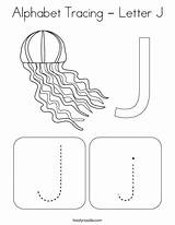 Alphabet Tracing  Letter J Coloring Page Twisty Noodle sketch template