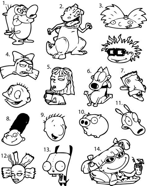 Pre-made Ready to Use 90's Cartoon Flash Tattoo Stencils Set of 4 - Etsy