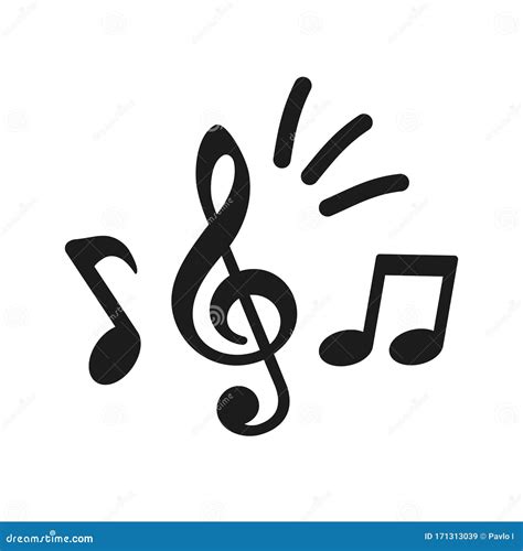 Icono De Notas Musicales Signos De Notas Musicales De Grupo Vector ...