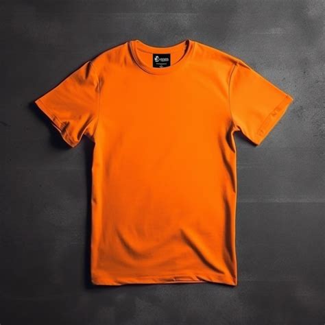 Premium AI Image | Orange Tshirt Mockup on dynamic plain background Shirt mockup set Orange tee ...