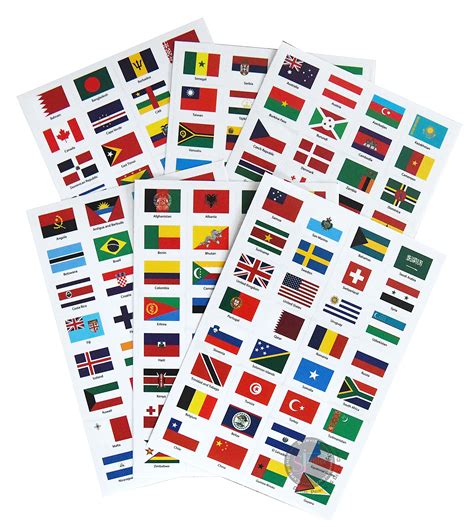 Buy World Flags Stickers - 192 Countries PVC Transparent Planner Travel ...