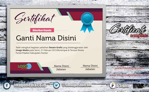 Download Desain Template Sertifikat Seminar Pendidikan Keren - Imago Media | Home Of Creativity