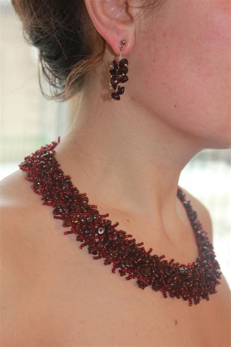 Red Garnet Earrings Dangle Earrings Cluster Statement - Etsy