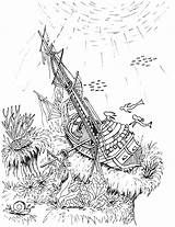 Dive Into History Underwater Shipwreck Coloring Pages sketch template