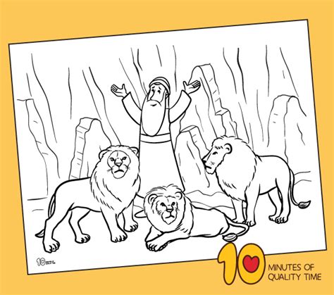 Daniel in the Lions’ Den Coloring Page – 10 Minutes of Quality Time