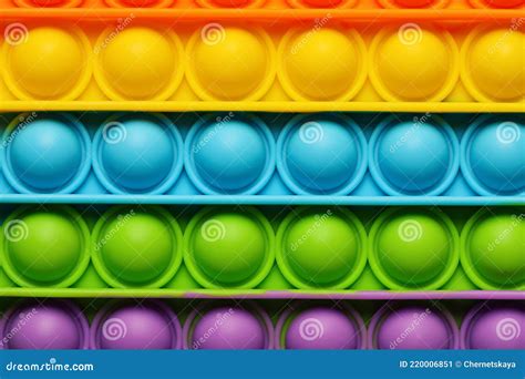 Rainbow Pop it Fidget Toy As Background, Closeup Stock Image - Image of bubble, plastic: 220006851