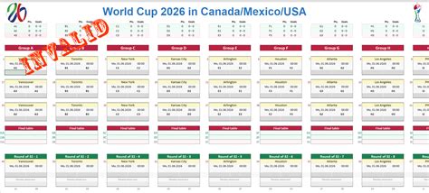 FIFA World Cup 2026 Excel Schedule - everything fully automatic