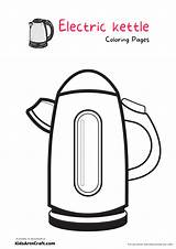 Electric Kettle Coloring Pages For Kids – Free Printable  Art & Craft sketch template