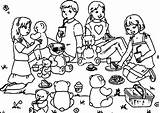 Family Picnic Coloring Pages sketch template
