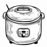 Premium Vector  Coloring book Of A Rice cooker For Kids sketch template