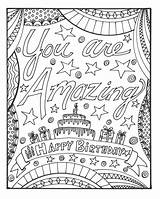 Printable Birthday Coloring Cards sketch template