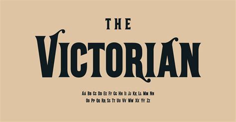 Victorian style alphabet, fancy serif letters, antique font for old fashioned logo, headline ...