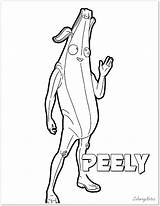 Fortnite coloring Pages peely  Unicorn Coloring sketch template