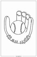 Baseball Glove Coloring Sheet And Ball Page sketch template