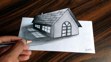 Trick Art Drawing 3D Tiny House on paper - YouTube