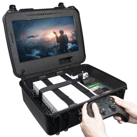 Case Club Waterproof Xbox Portable Gaming Case w/ Built in Lid Monitor