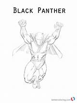 Black Panther Coloring Page Of Marvel Superhero  Free Printable sketch template