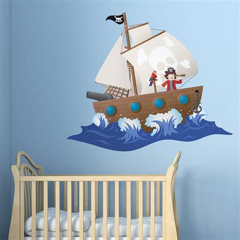 Children's Pirate Ship Wall Sticker By Oakdene Designs ...