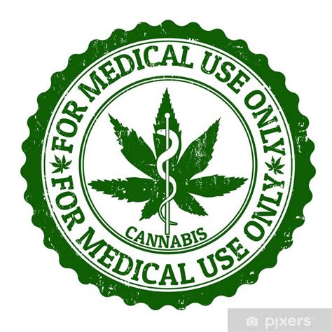 Poster Medical marijuana stamp - PIXERS.US