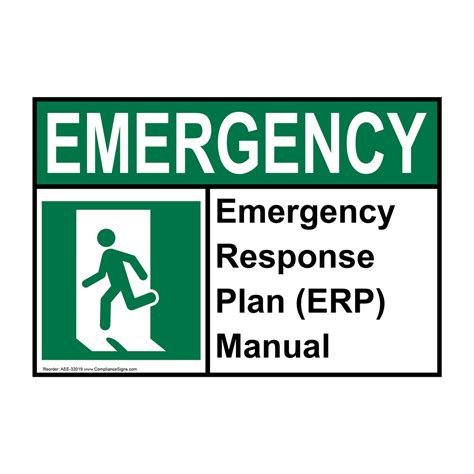 Emergency Sign - Emergency Response Plan (Erp) Manual - ANSI