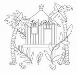 Premium Vector  Black And White Illustration Of Jungle Hoot With Palm sketch template