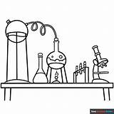 Science Experiment Coloring Page sketch template