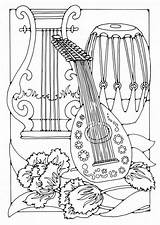 Music Instruments Drawings Coloring sketch template