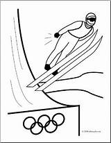 Clip Art Winter Olympics Ski Jumping coloring Page I Abcteachcom sketch template
