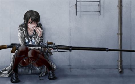 hd wallpaper: Sniper Girl Waiting 1144