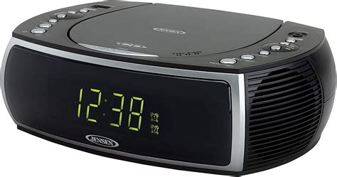 Jensen JCR-322 Modern Home CD Tabletop Stereo Clock Digital AM/FM Radio CD Player Dual Alarm ...