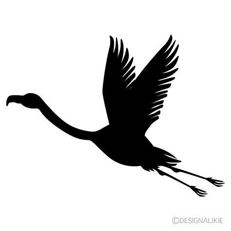 Flying Flamingo Silhouette Clip Art Free PNG Image｜Illustoon