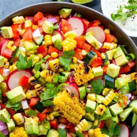 Grilled Corn Salad with Creamy Lime Dressing - Jessica Gavin