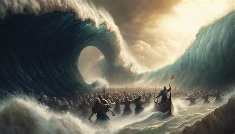 Premium Photo | Exodus of the bible moses crossing the red sea