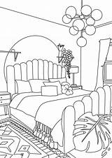 5 Printable Adult Colouring Pages Boho Modern Interior Coloring Page  sketch template