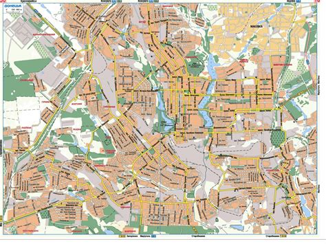 Large detailed road map of Donetsk city in Ukrainian | Vidiani.com ...