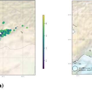 Aftershocks along the earthquake fault: (a) represents the first ...