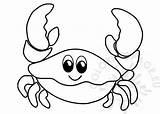 Cartoon Smiling crab printable – Coloring Page sketch template