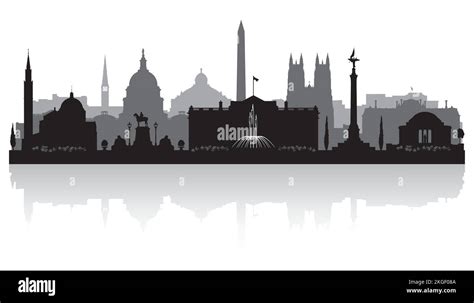 Washington DC city skyline vector silhouette illustration Stock Vector ...