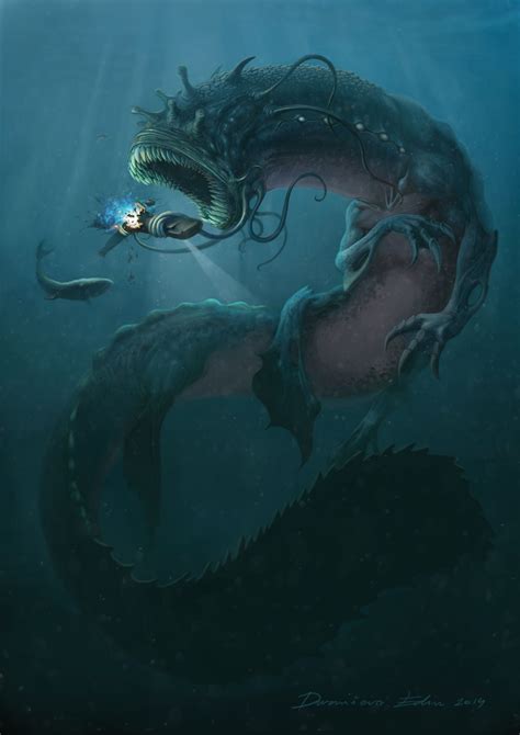 ArtStation - Water Kaiju, Edin Durmisevic Sea Creatures Art, Underwater ...