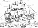 Mysterious Shipwreck Coloring  Page sketch template