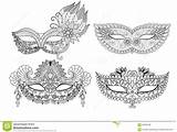 Venetian Masks Coloring Book For Adults sketch template