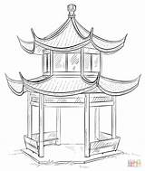 Coloriage  Pagode chinoise Coloriages à Imprimer Gratuits sketch template