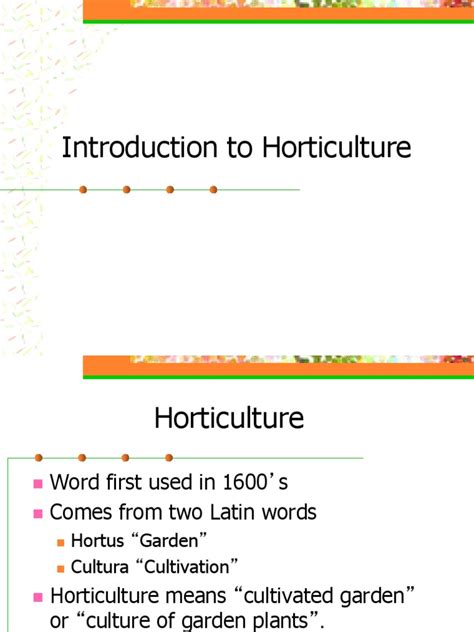 HORT-201 Introduction and History of Horticulture | PDF | Plants | Lawn