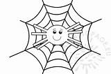 Spider With Web  Coloring Page sketch template