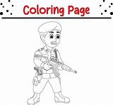 Security guard coloring book Page For Kids 45358498 Vector Art At Vecteezy sketch template