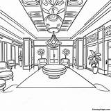 Luxury Hotel Lobby Coloring Page  Pagescom sketch template