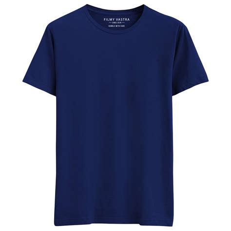 Buy Men's Navy Blue T-Shirt - 100% Cotton Plain T-Shirts - filmyvastra.com