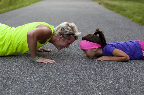 Family Workout, Mother and Daughter Doing Push Ups - High Quality Free Stock Images