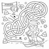 Ski Coloring Page Girl Stock Illustrations – 52  sketch template